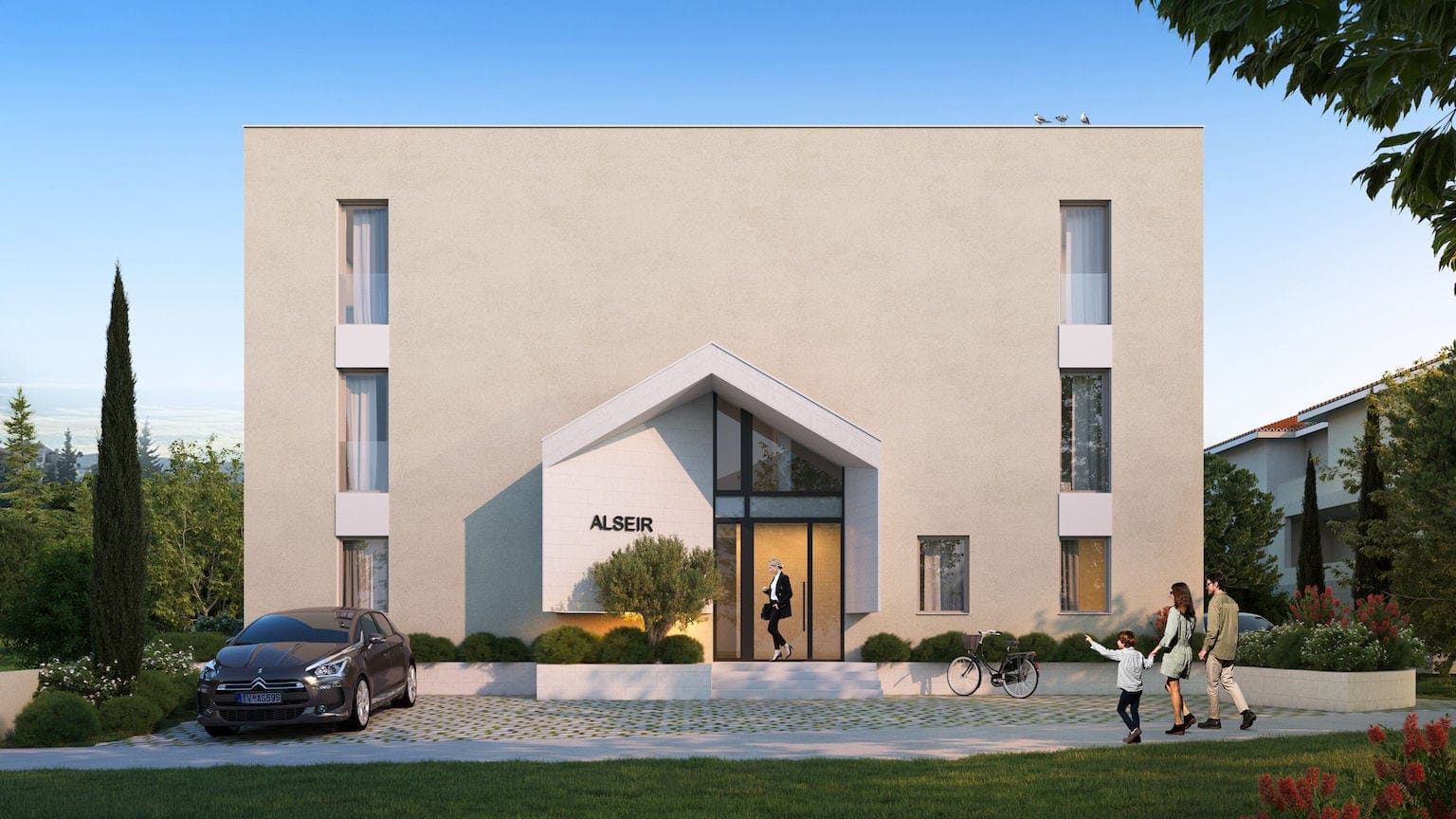 Exterior view of the residential building in Dumidran