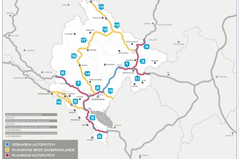 Bar–Boljare Highway: €3.6 Million Contract Signed for Design of the Andrijevica – Berane – Boljare Section