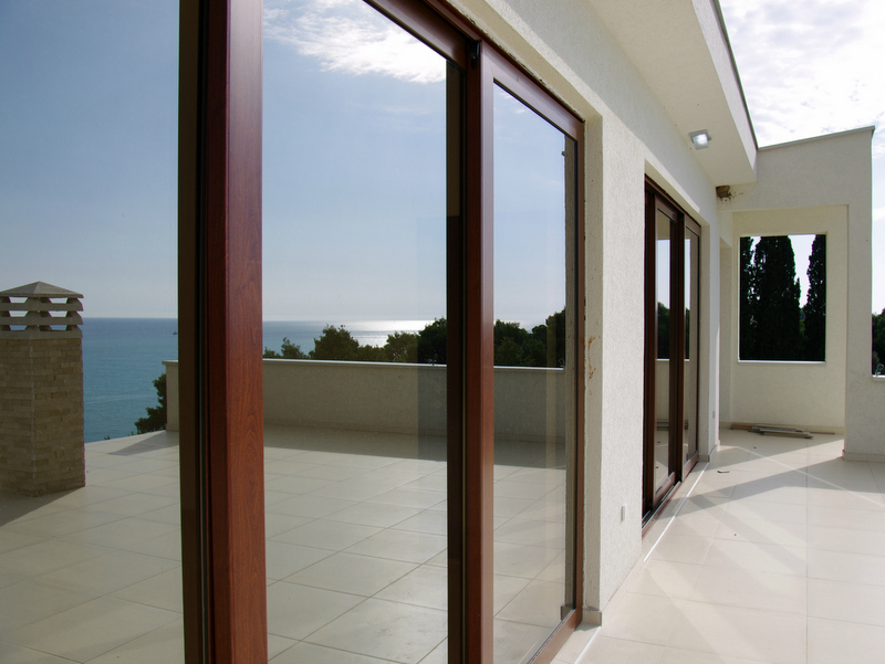 Spacious terrace with panoramic sea views in a house, Sutomore, Bar Riviera, Montenegro.