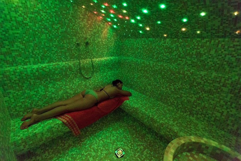 Hammam with mosaic finish and a starry sky in the apartment, Dobri Vody, Montenegro.